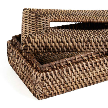 Caja de pañuelos Rattan Classic - Marrón natural Bazar Bizar