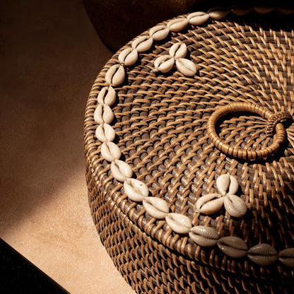 Cesta de ratán con compartimentos marrón natural Bazar Bizar