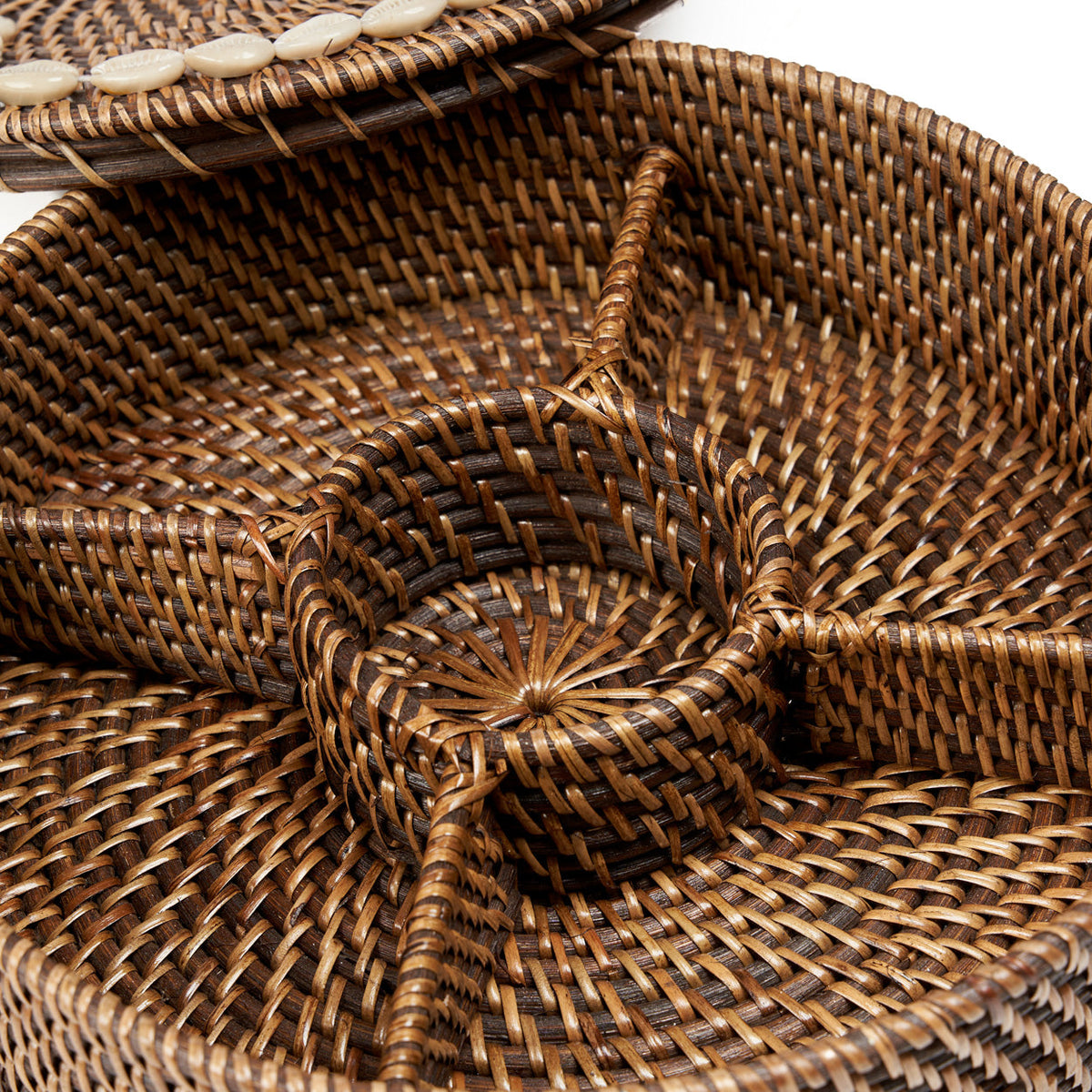 Cesta de ratán con compartimentos marrón natural Bazar Bizar