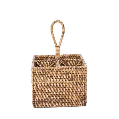 El Cubilete para Cubiertos de Ratán N°4 Marrón Natural Bazar Bizar