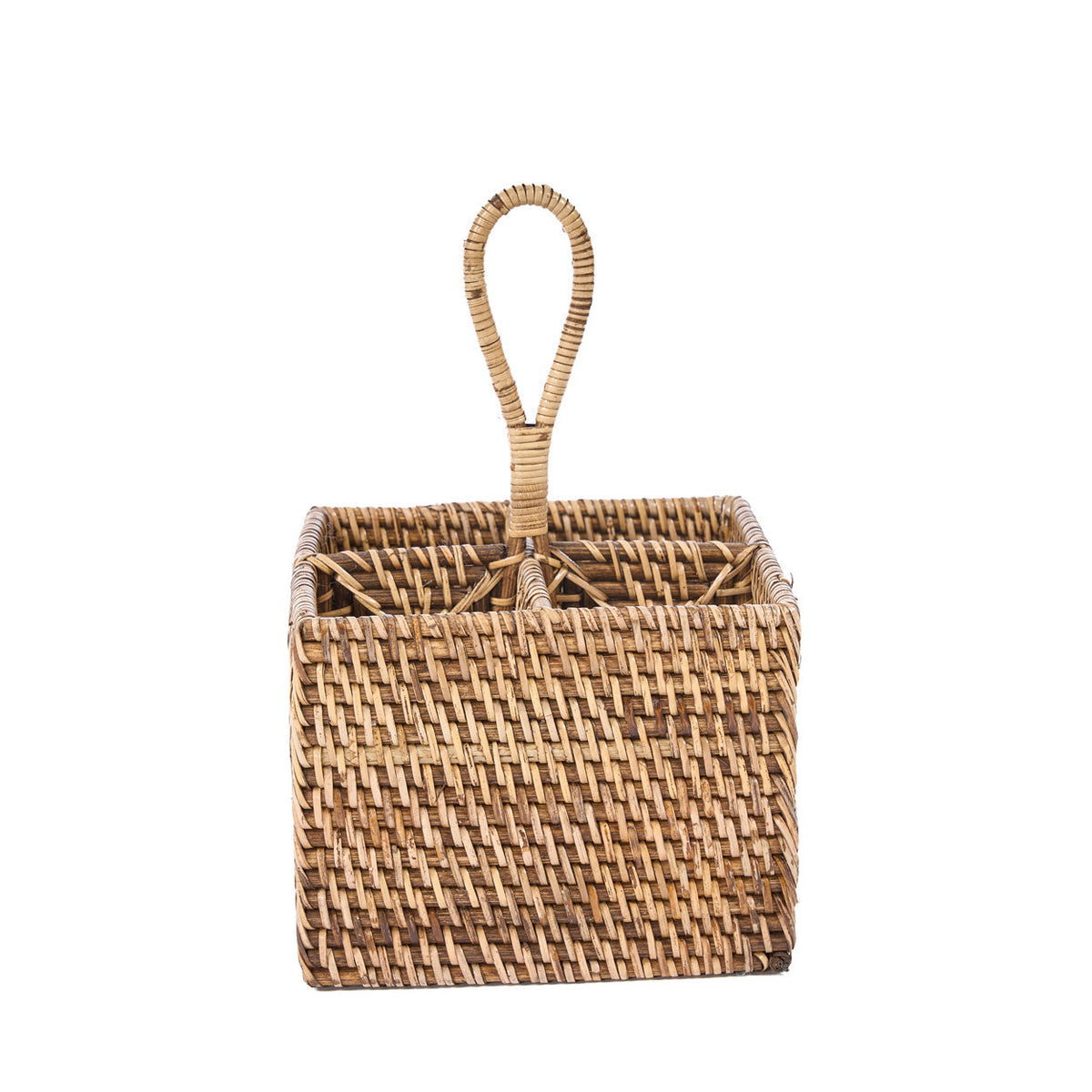 El Cubilete para Cubiertos de Ratán N°4 Marrón Natural Bazar Bizar