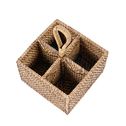 El Cubilete para Cubiertos de Ratán N°4 Marrón Natural Bazar Bizar