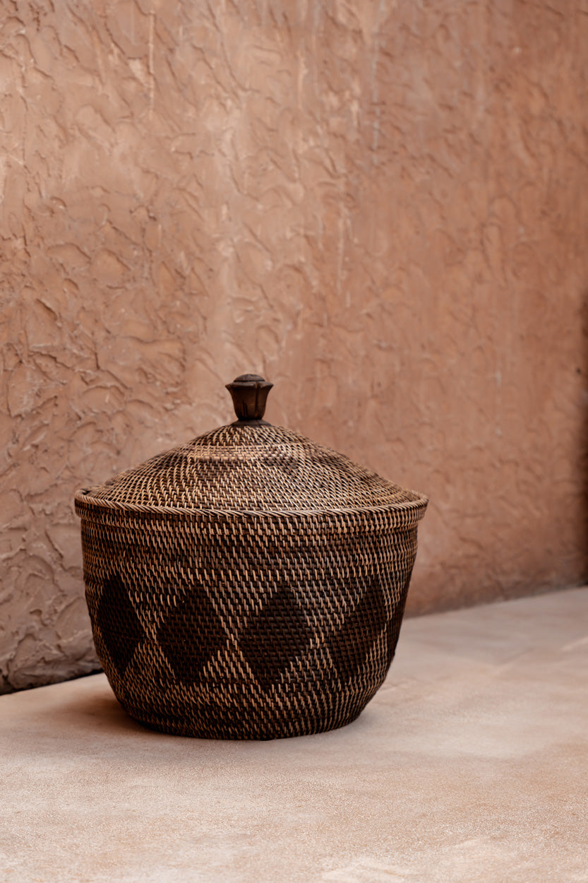Cesta Opberg Crown Marrón Natural Bazar Bizar