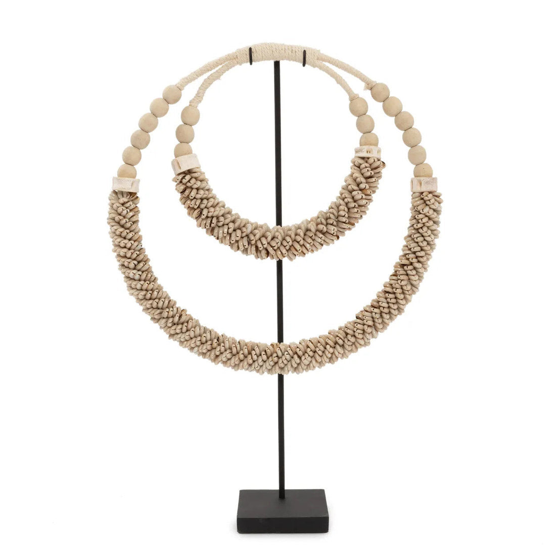 Collar Doble Conchas En Vertical - Natural