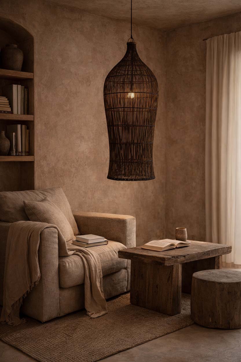 La lámpara colgante Oasis Tower Nogal Oscuro XL Bazar Bizar