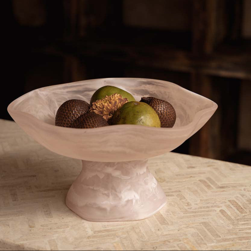 El soporte para frutas orgánico de resina rosa y blanco Bazar Bizar