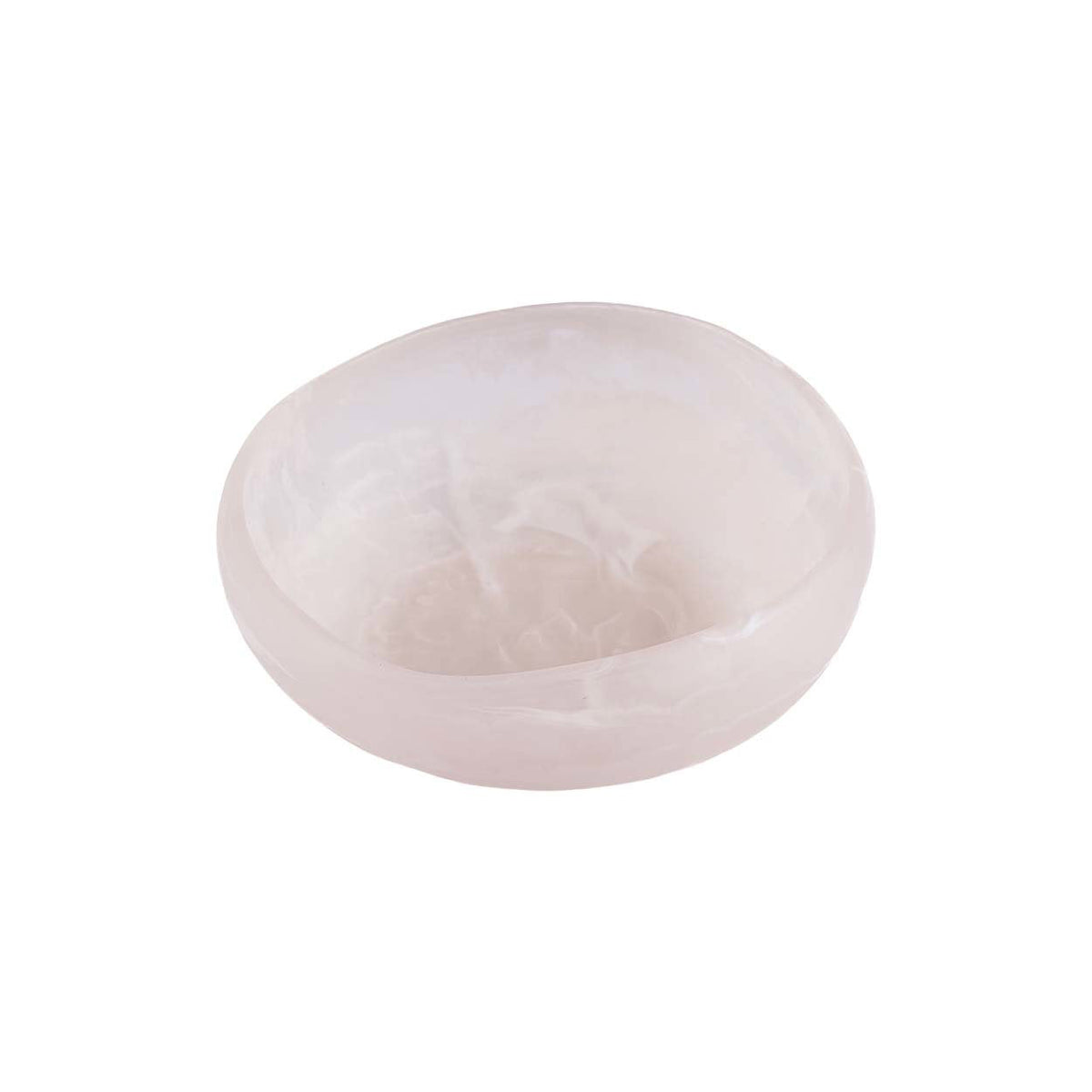 El cuenco orgánico de resina rosa y blanco pequeño Bazar Bizar