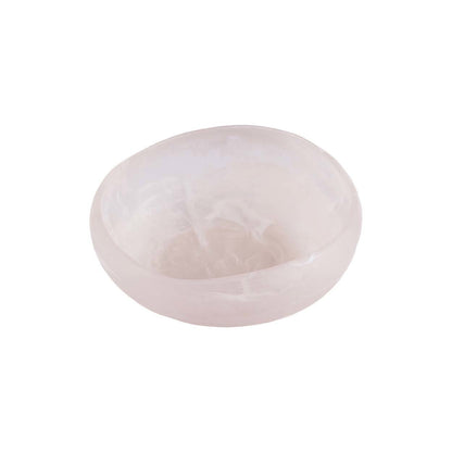 El cuenco orgánico de resina rosa y blanco pequeño Bazar Bizar