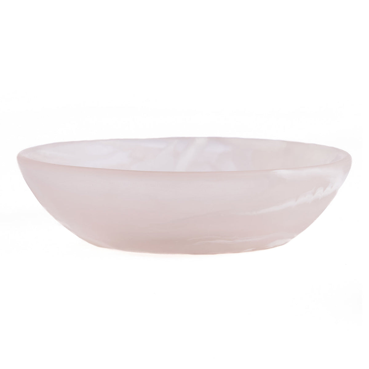 El cuenco orgánico de resina rosa y blanco, mediano, Bazar Bizar