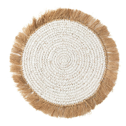 El mantel individual de rafia Water Hyacinth blanco natural Bazar Bizar
