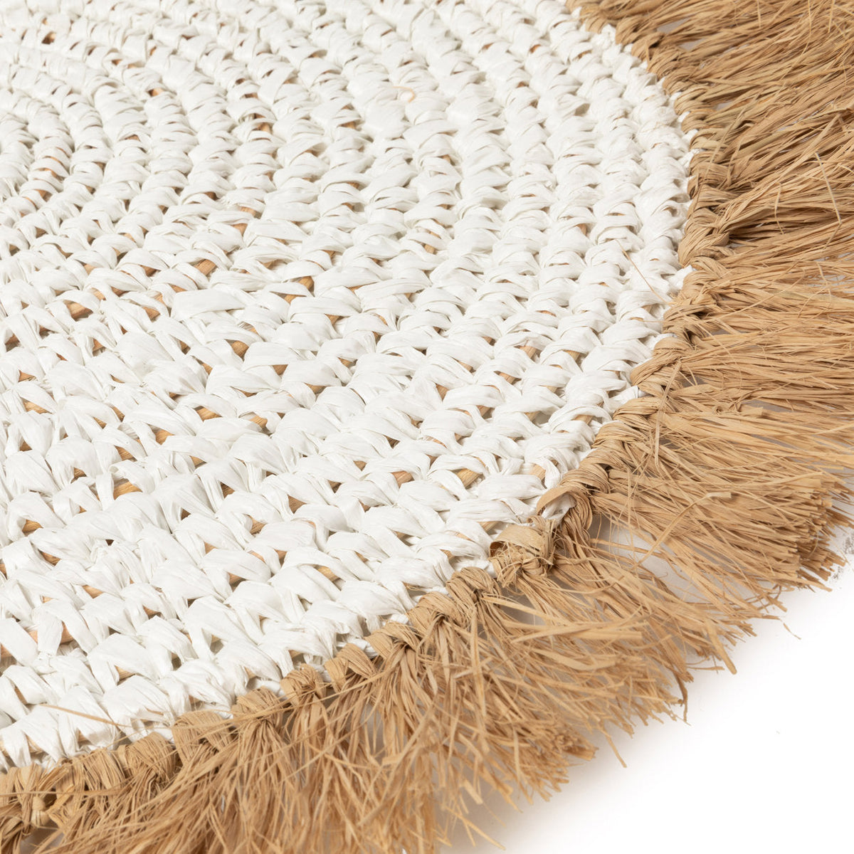El mantel individual de rafia Water Hyacinth blanco natural Bazar Bizar