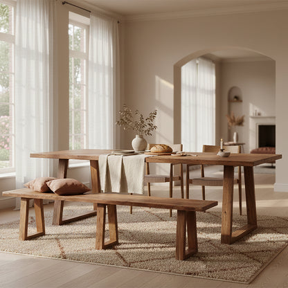 Banco de comedor de madera de teca Farmwood 200cm Raw Materials