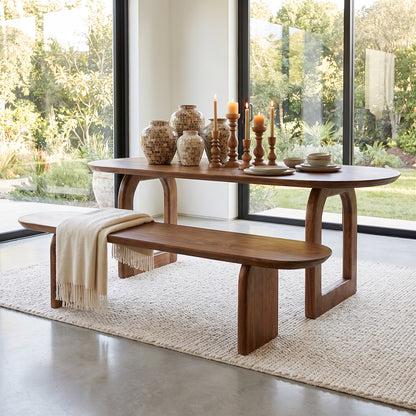Banco de comedor Bullnose Madera de Mango Marrón 180cm Raw Materials
