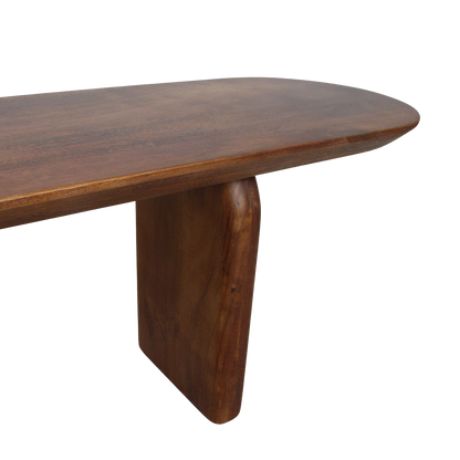Banco de comedor Bullnose Madera de Mango Marrón 180cm Raw Materials