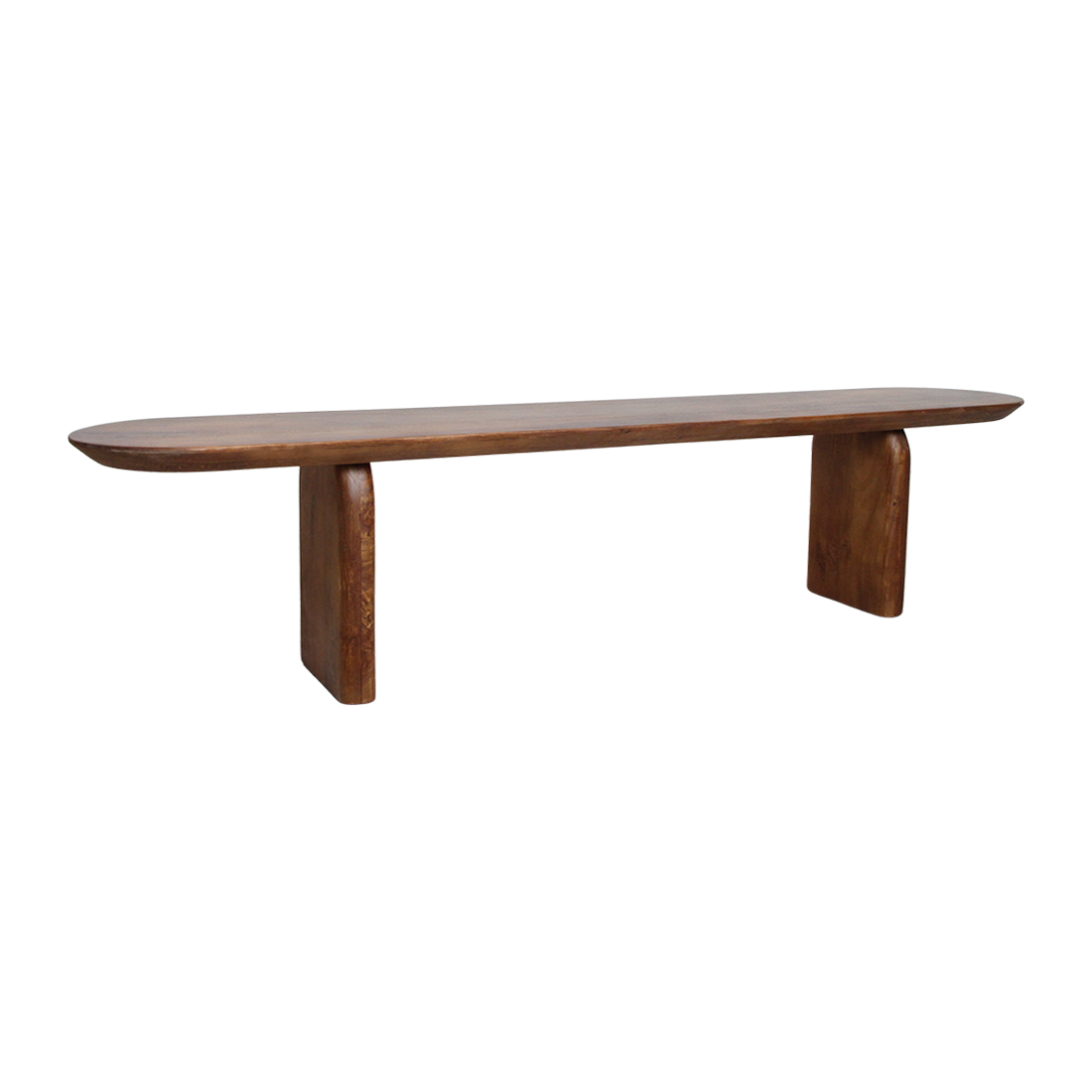 Banco de comedor Bullnose Madera de Mango Marrón 200cm Raw Materials