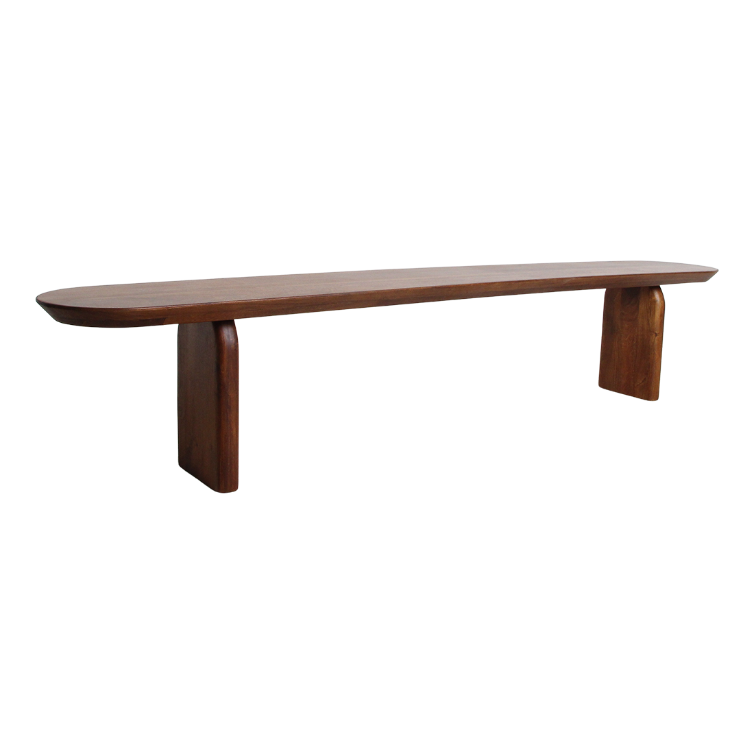 Banco de comedor Bullnose Madera de Mango Marrón 240cm Raw Materials