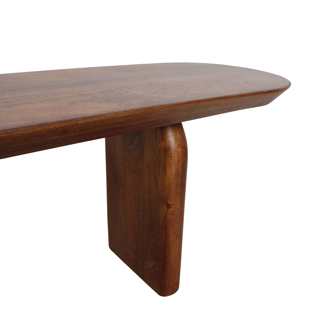 Banco de comedor Bullnose Madera de Mango Marrón 240cm Raw Materials