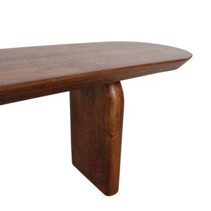 Banco de comedor Bullnose Madera de Mango Marrón 240cm Raw Materials