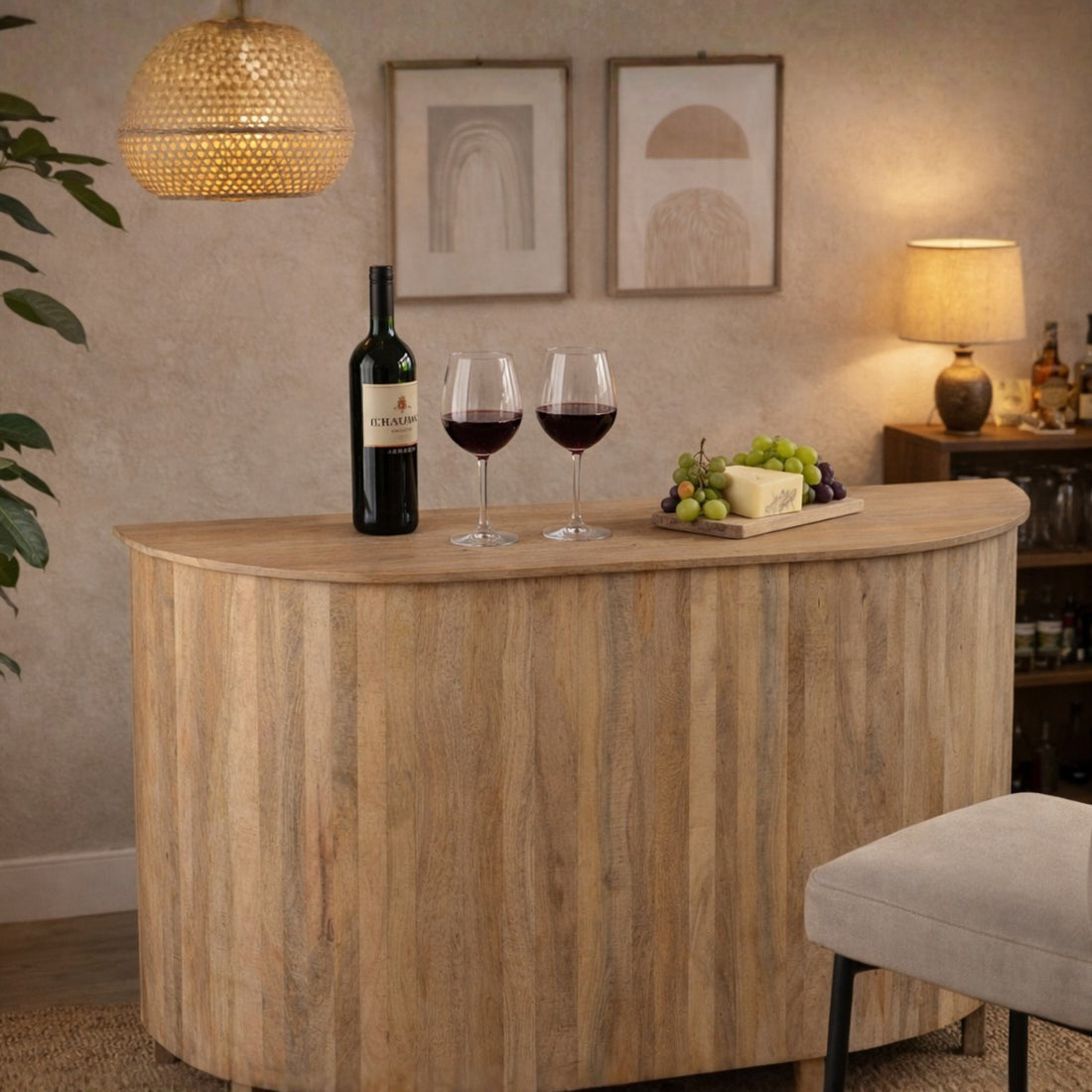 Mueble de bar Lounge Madera de mango Natural J-Line