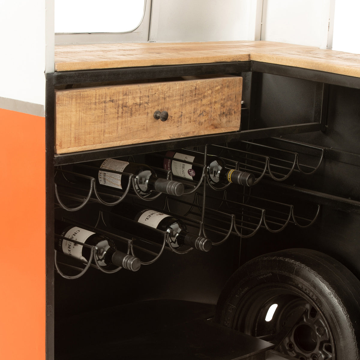 Mueble de bar Retro Bus naranja J-Line