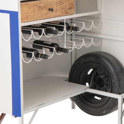 Mueble de bar Retro Camper Azul/Blanco J-Line