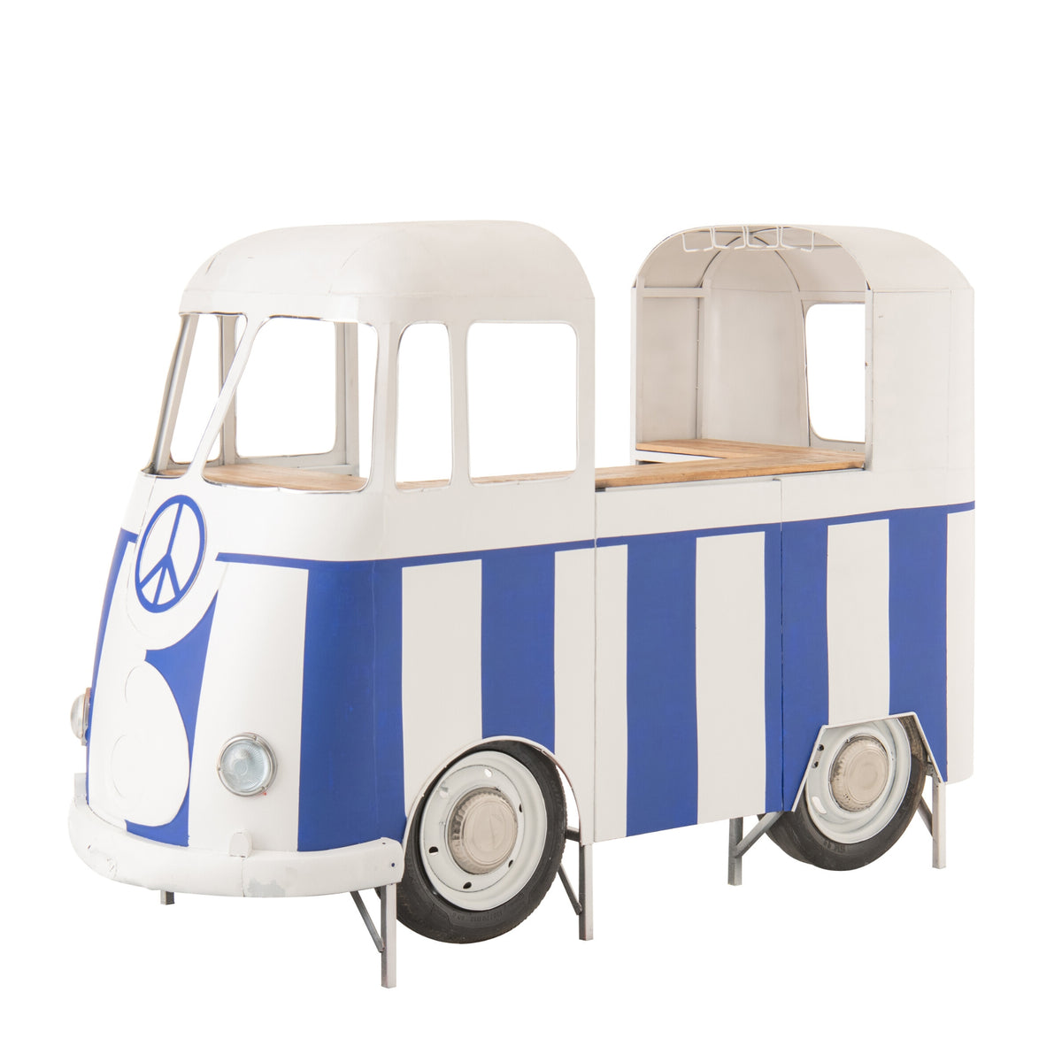 Mueble de bar Retro Camper Azul/Blanco J-Line
