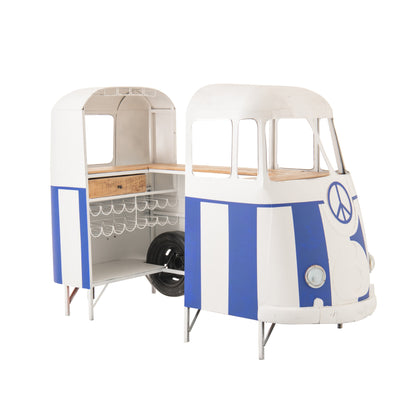 Mueble de bar Retro Camper Azul/Blanco J-Line
