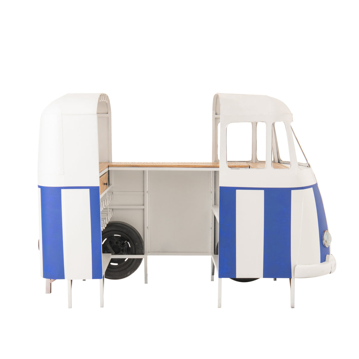 Mueble de bar Retro Camper Azul/Blanco J-Line