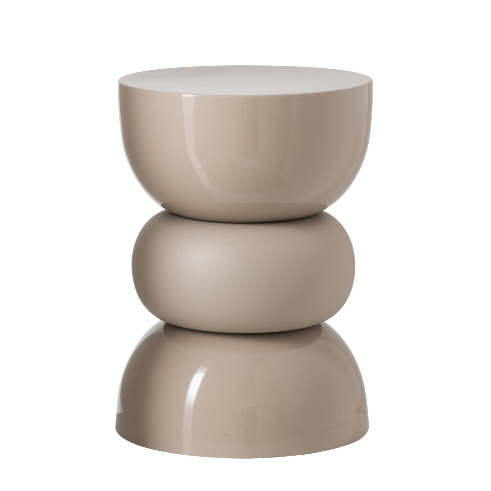 Mesa auxiliar brillante mate de hierro beige J-Line