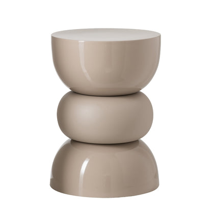 Mesa auxiliar brillante mate de hierro beige J-Line