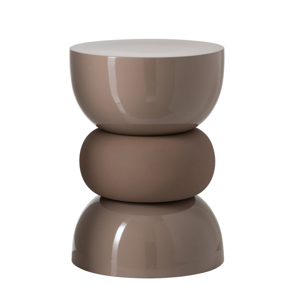 Mesa auxiliar brillante mate de hierro marrón J-Line