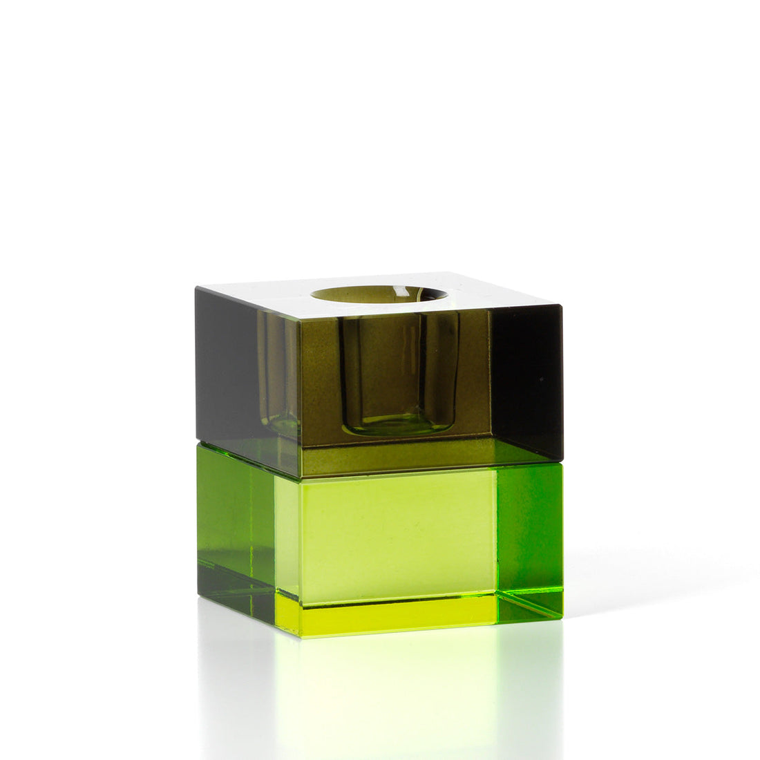 El candelabro Gem Blocks verde ahumado Bazar Bizar