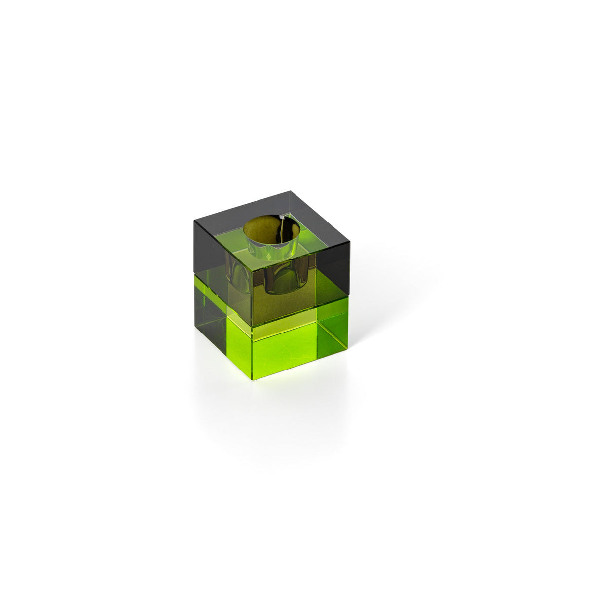 El candelabro Gem Blocks verde ahumado Bazar Bizar