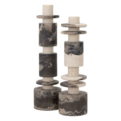 MUST Living Escultura Decorativa Alba Negro Crema Set de 2