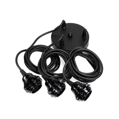 Lámpara de techo con 3 portalámparas Negro Bazar Bizar