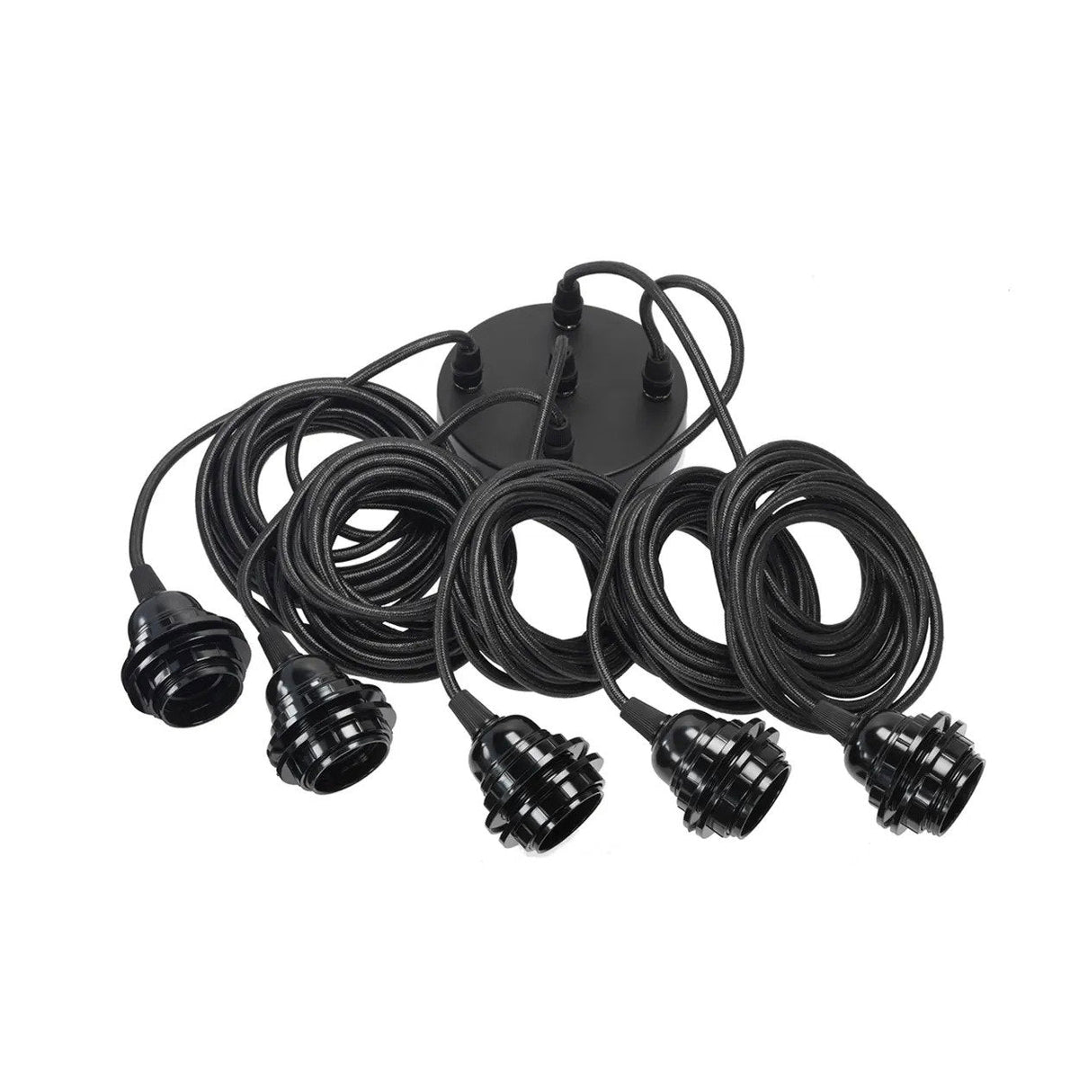 Lámpara de techo con 5 portalámparas Negro Bazar Bizar