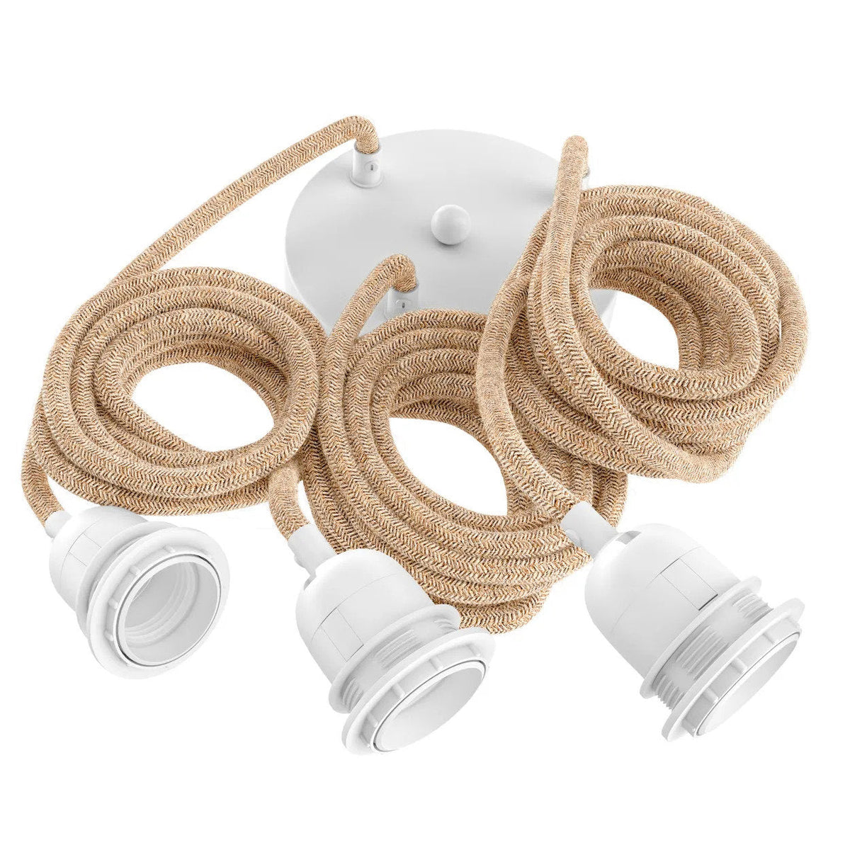 Casquillo de Lámpara Para Techo - Blanco Natural - 3 Casquillos