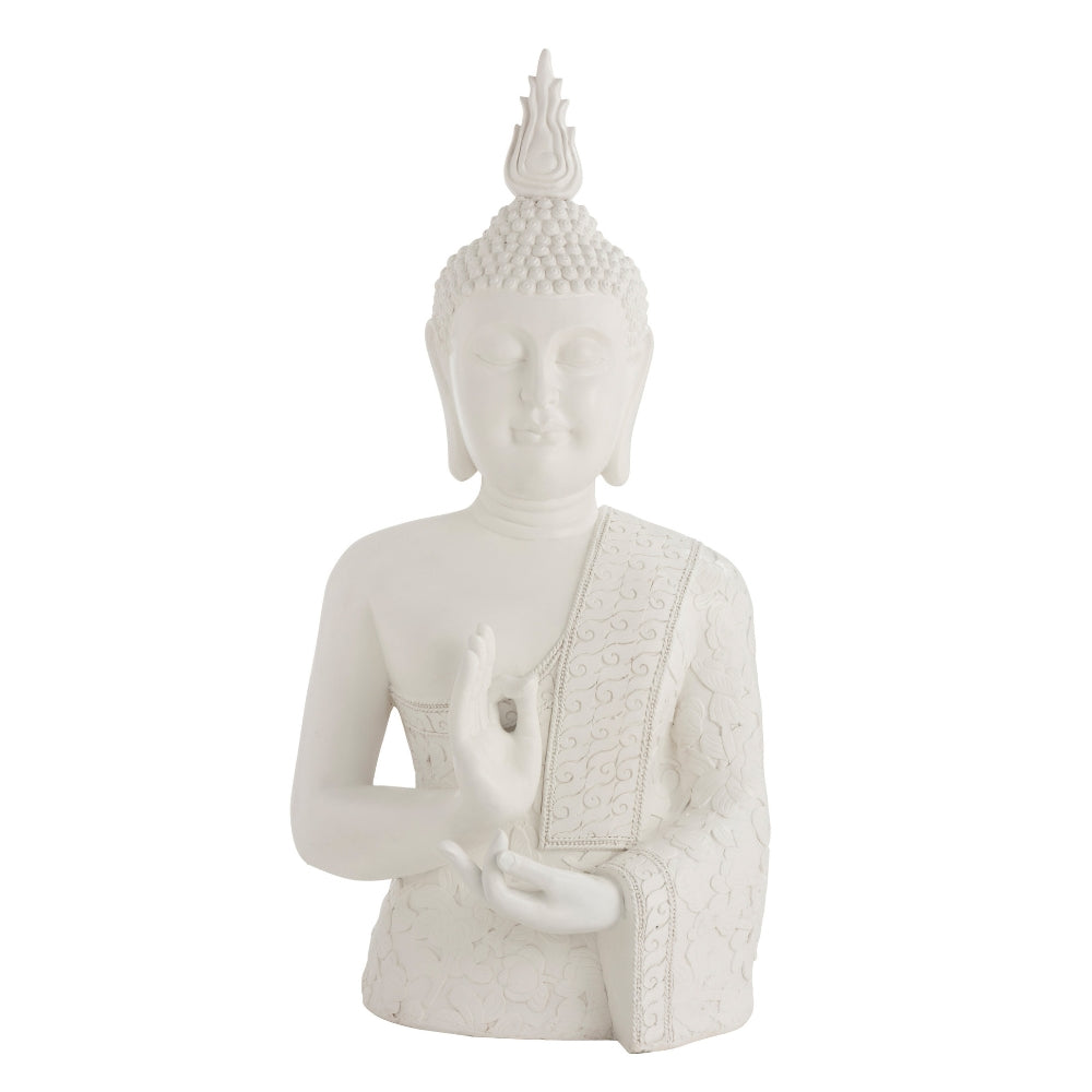 Gran estatua de Buda Zen blanca de 124 cm J-Line