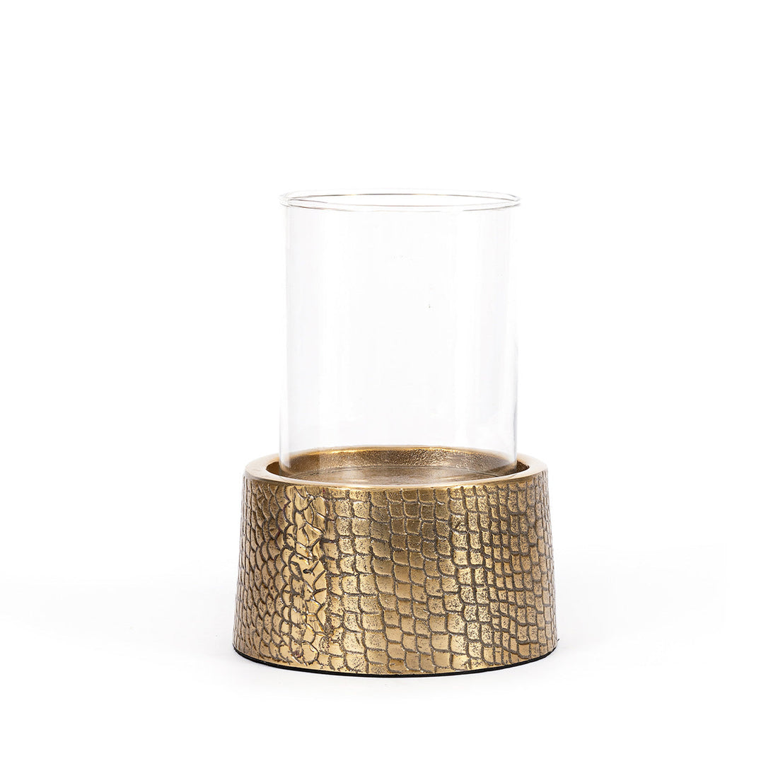 El portavelas Croco con cristal - Latón - L Bazar Bizar
