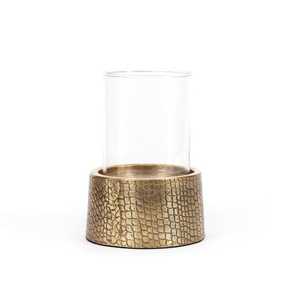 El portavelas Croco con cristal - Latón - L Bazar Bizar