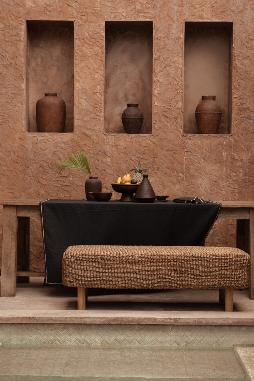 El mantel Tuscany - Negro Natural - 150x250