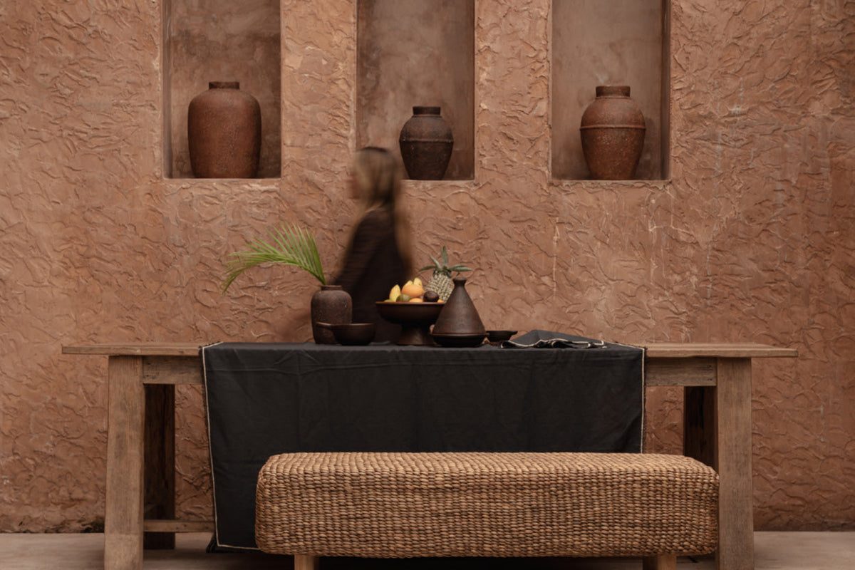 El mantel Tuscany - Negro Natural - 150x300 Bazar Bizar