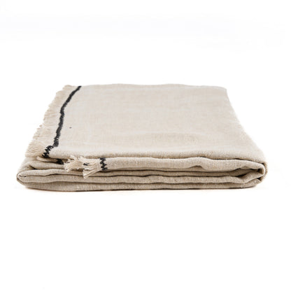El mantel Tuscany Natural Negro 150x300 Bazar Bizar