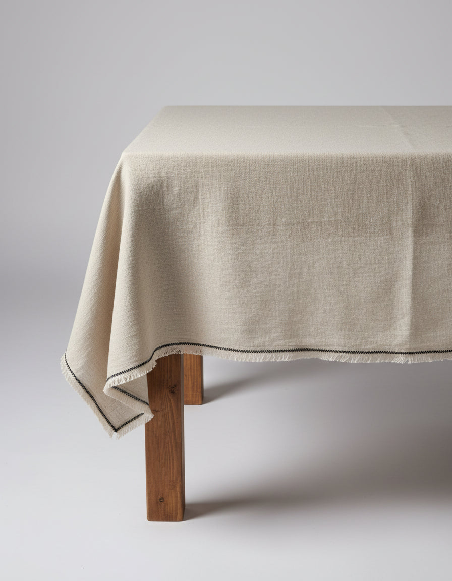 El mantel Tuscany Natural Negro 150x300 Bazar Bizar