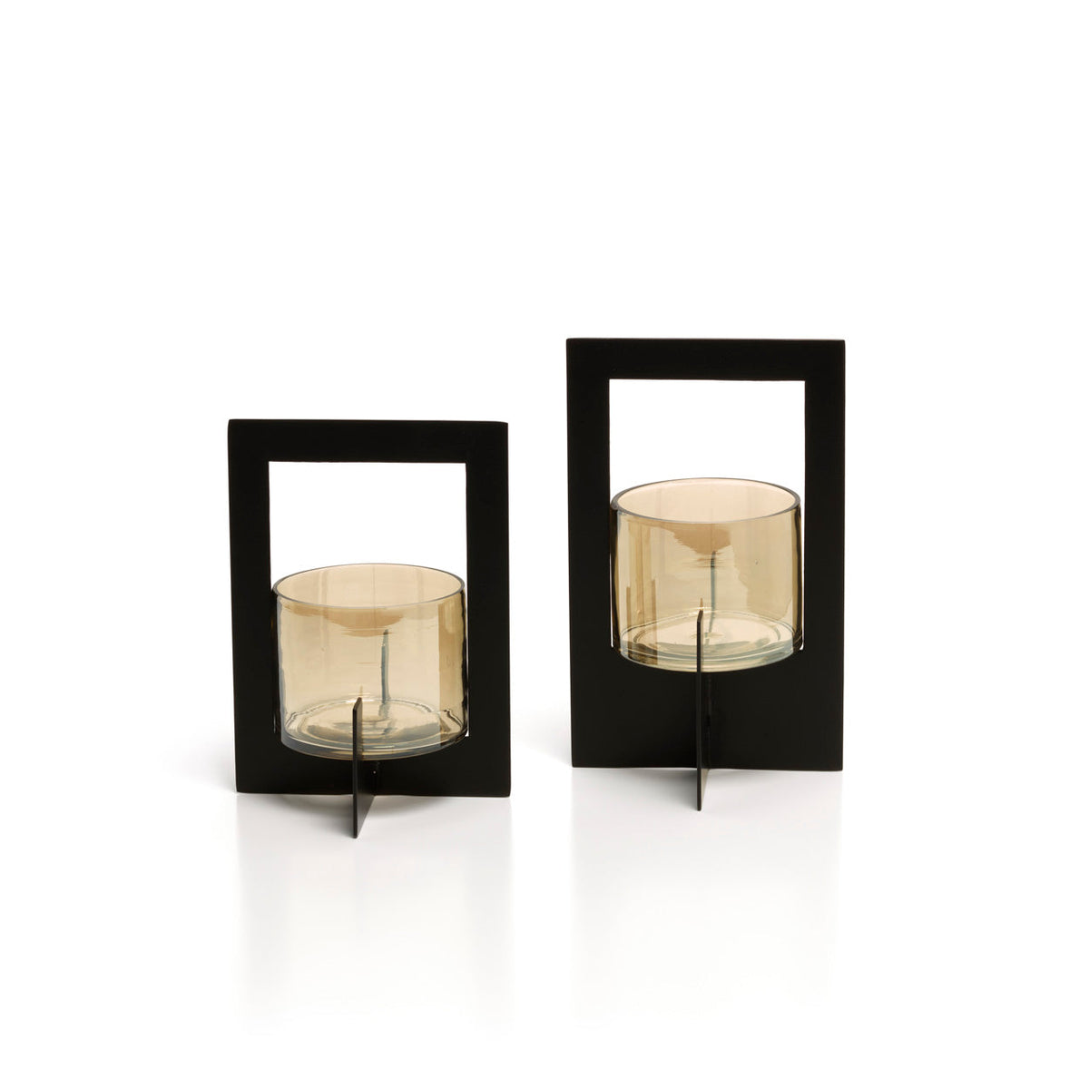 El candelabro enmarcado Hurricane negro M Bazar Bizar