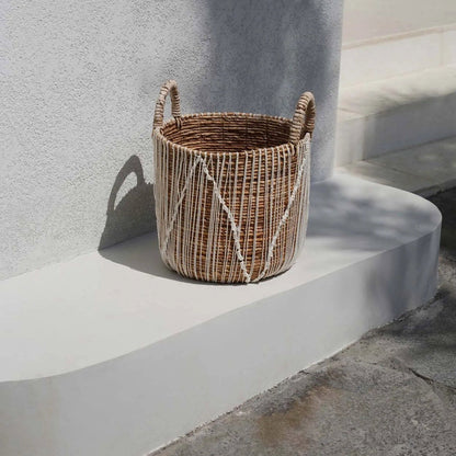 La cesta de macramé de punto recto - L
