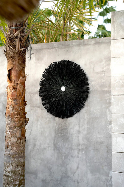Decoración de pared Juju de rafia - Bazar Bizar negro