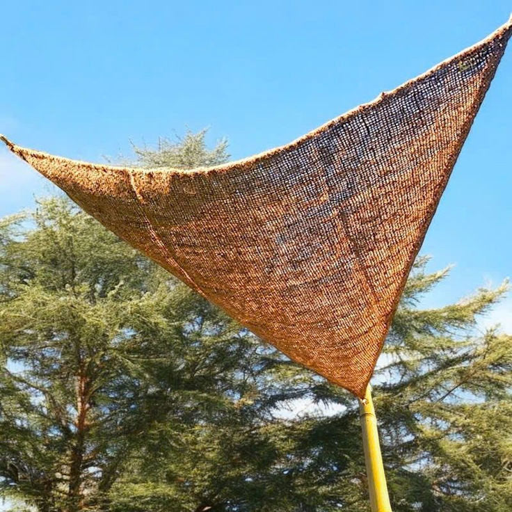 Toldo de sombra Coco Triangular Natural 350x350 Bazar Bizar