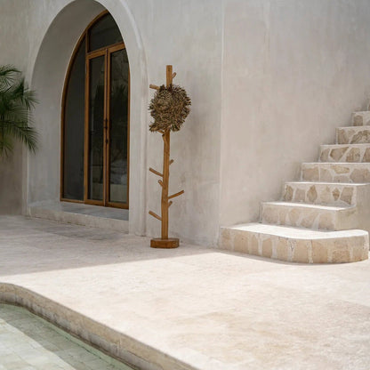 Perchero de madera de teca natural 160 cm Bazar Bizar