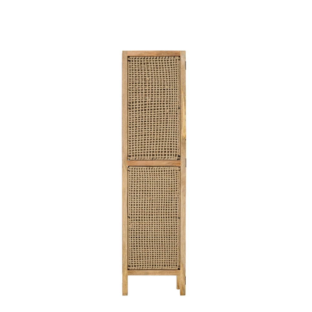 Biombo Divisor Con Paneles De Ratán Madera De Mango Natural J-Line